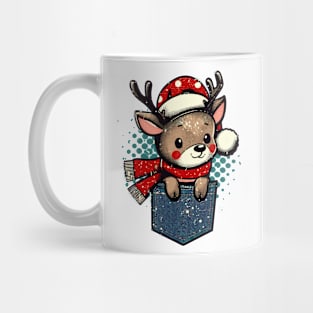 Cute christmas reindeer in pocket Mug